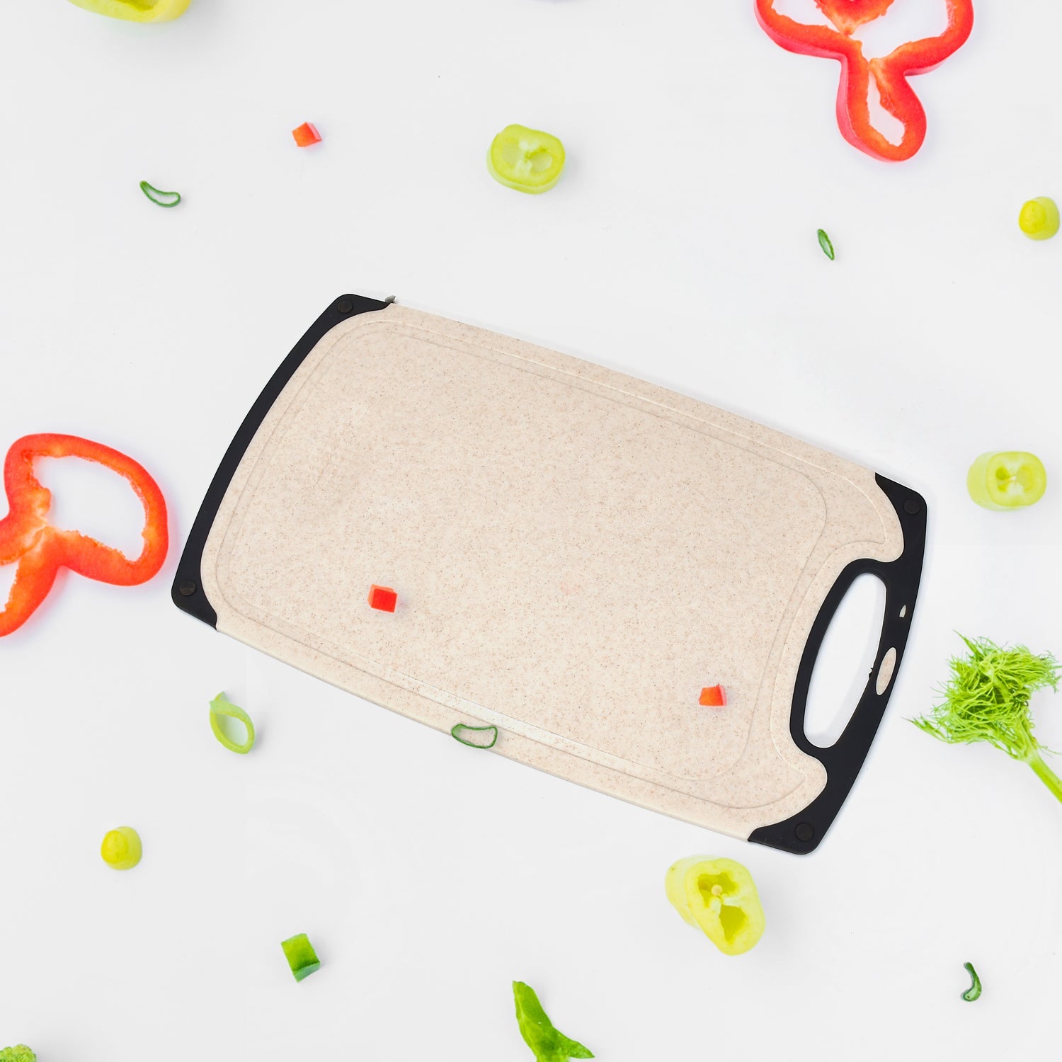 2447 Vegetables and Fruits Cutting Chopping Board Plastic Chopper Cutter Board Non-slip Antibacterial Surface with Extra Thickness DeoDap 2447 Vegetables and Fruits Cutting Chopping Board Plastic Chopper Cutter Board Non-slip Antibacterial Surface with Extra Thickness DeoDap